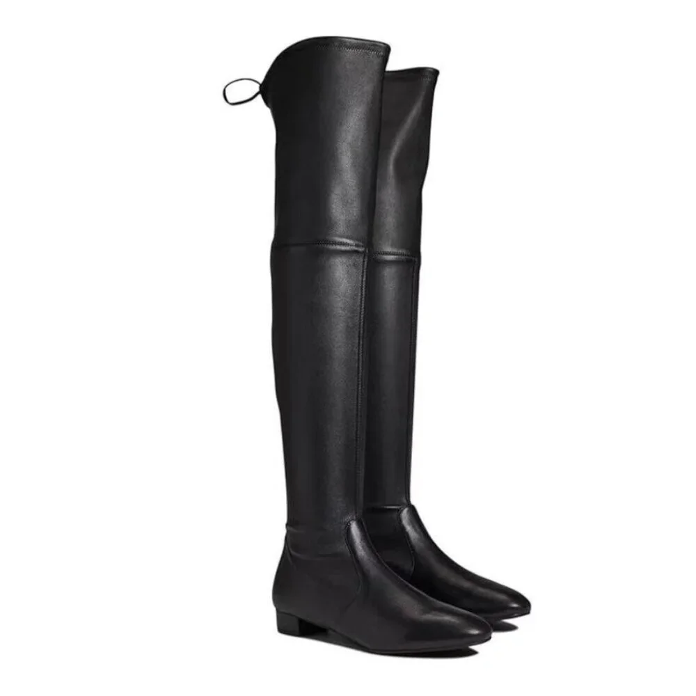 NIB Stuart Weitzman Genna 25 City Boot Over the Knee Leather Black